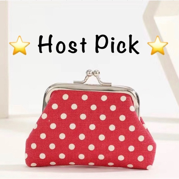 3/$33 | RED POLKA DOT KISS LOCK CHANGE PURSE - Picture 1 of 3